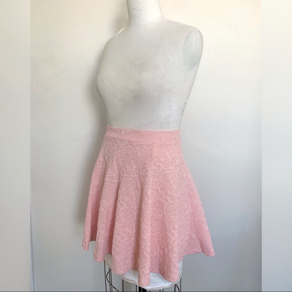 Dusty Pink Floral Lace Skater Skirt NEW